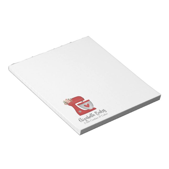 Cute Red Bakery Cake Mixer Notepad Notizblock (angewinkelt)