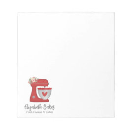 Cute Red Bakery Cake Mixer Notepad Notizblock