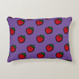 Cute Red Cartoon Strawberries for Vegetarians Dekokissen