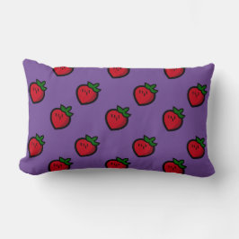 Cute Red Cartoon Strawberries for Vegetarians Lendenkissen