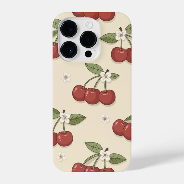 Cute Red Cherry Blossom Phone Case  iPhone Hülle (Rückseite)
