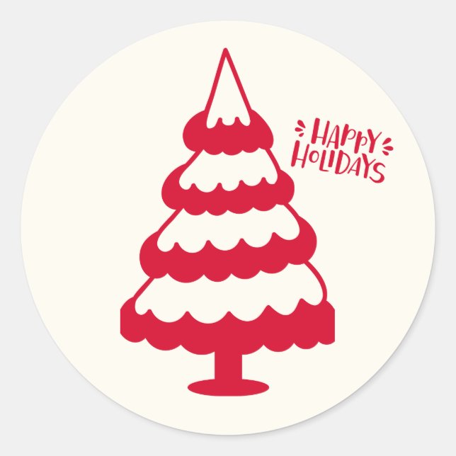 Cute Red Christmas Tree Stickers (Vorderseite)