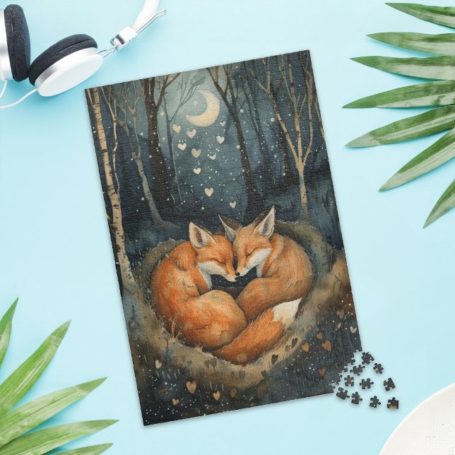 Cute Red Fox Couple Love Jigsaw Puzzle (Von Creator hochgeladen)