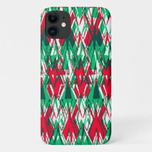 Cute red green abstract aztec pattern Case-Mate iPhone hülle