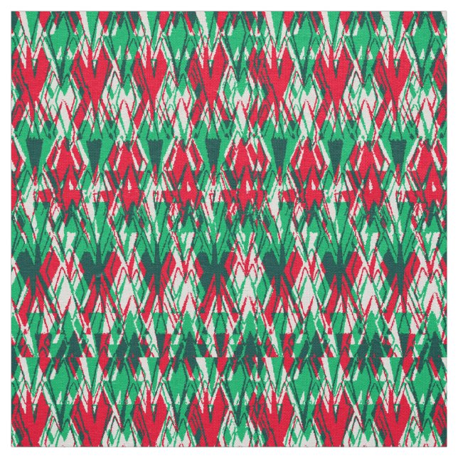Cute red green abstract aztec pattern stoff (Muster)