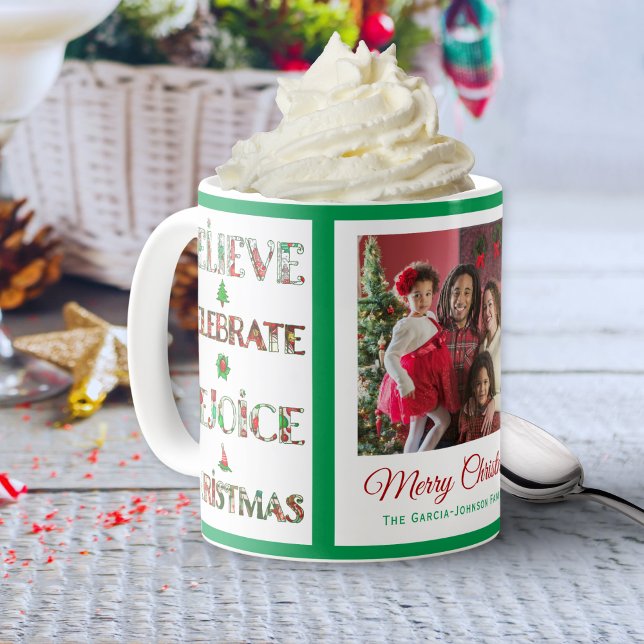 Cute Red Green Christmas Pattern Kaffeetasse (Von Creator hochgeladen)