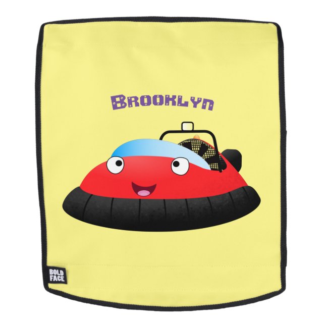 Cute red happy hovercraft cartoon rucksack (Abnehmbare Front)