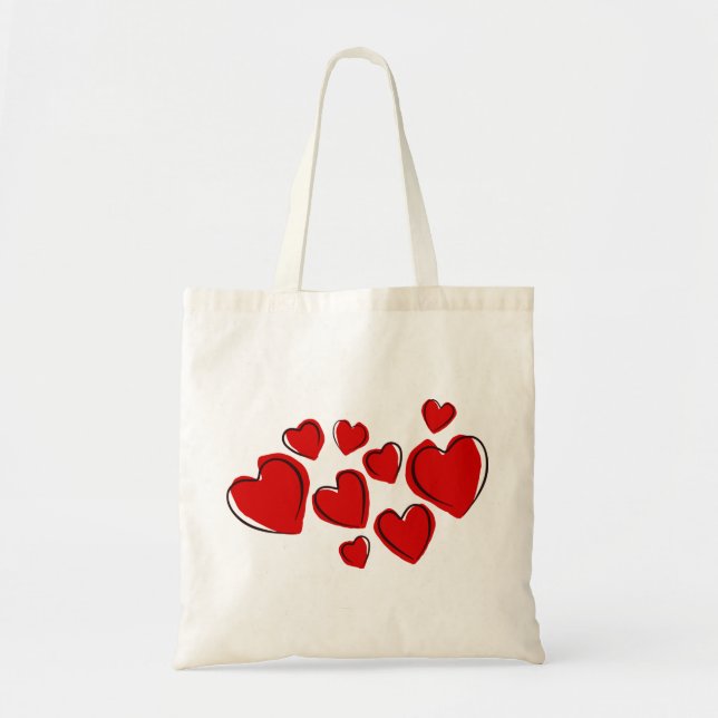 Cute Red Heart Abstract Tragetasche (Vorne)