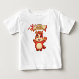 Cute Red Horse 2026 Year Of Te Horse Baby T-shirt