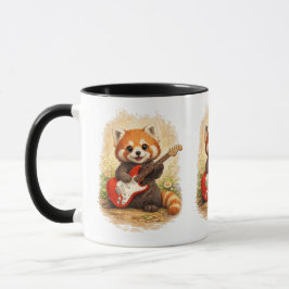 Cute Red Panda Guitar Mug – Music Lover Gift Tasse