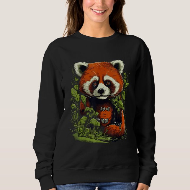 Cute Red Panda Lover Nature Graphic Animal Conserv Sweatshirt (Vorderseite)