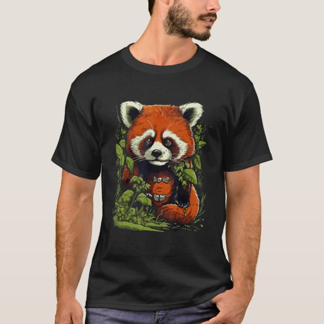 Cute Red Panda Lover Nature Graphic Animal Conserv T-Shirt (Vorderseite)