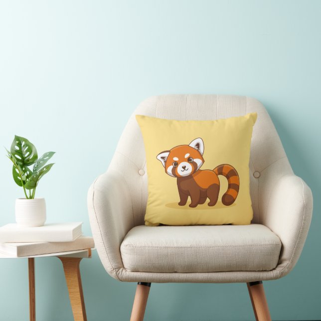 Cute Red Panda on Yellow Kissen (Stuhl )