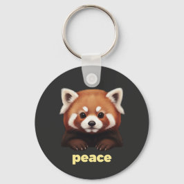 Cute Red Panda "Peace" Illustration for Kids & Nur Schlüsselanhänger