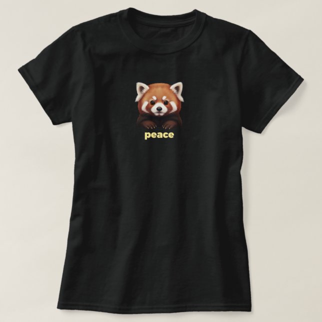 Cute Red Panda "Peace" Illustration for Kids & Nur T-Shirt (Design vorne)