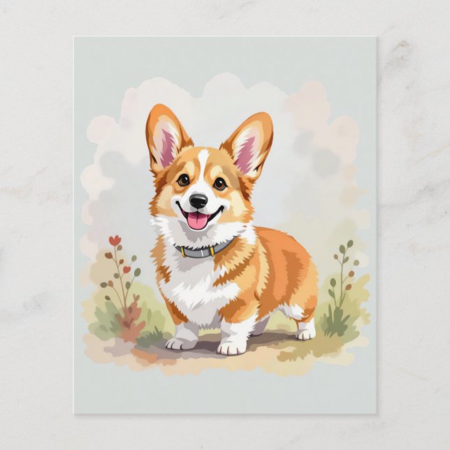 Cute Red Pembroke Welsh Corgi Dog (Vorderseite)
