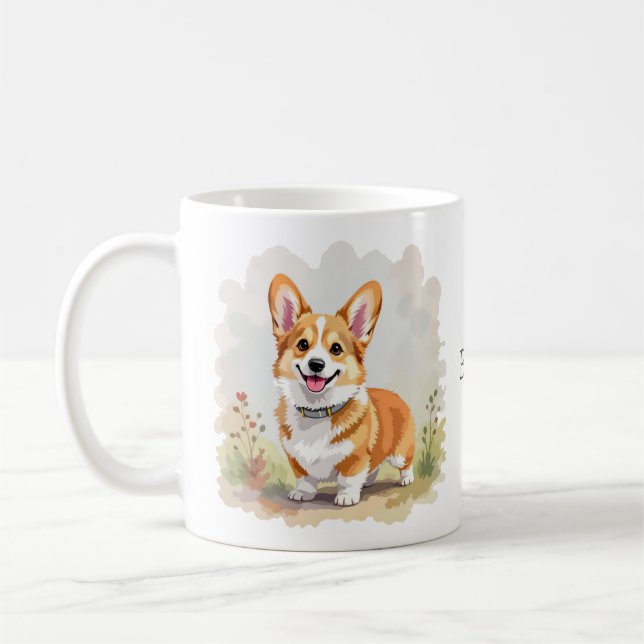 Cute Red Pembroke Welsh Corgi Dog Kaffeetasse (Links)