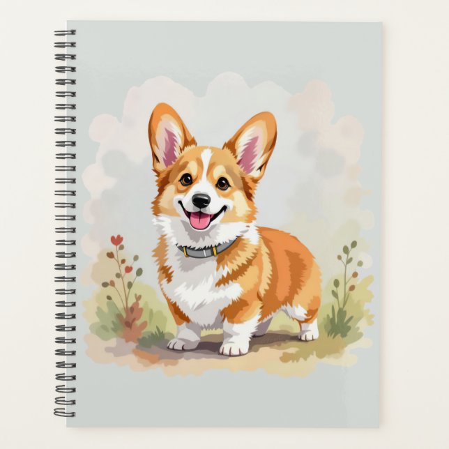 Cute Red Pembroke Welsh Corgi Dog Planer (Vorderseite)