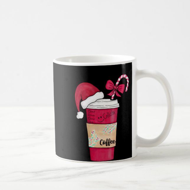 Cute Red Santa Hat Coffee Candy Cane Christmas T S Kaffeetasse (Rechts)