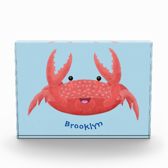 Cute red spotty crab cartoon illustration fotoblock (Vorderseite)