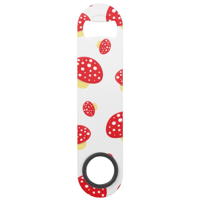 Cute Red Spotty Toadstool Mushrooms Pattern Speed Flaschenöffner (Vorderseite)