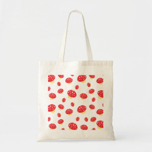 Cute Red Spotty Toadstool Mushrooms Pattern Tragetasche