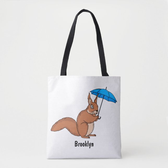 Cute red squirrel with umbrella cartoon (Vorderseite)