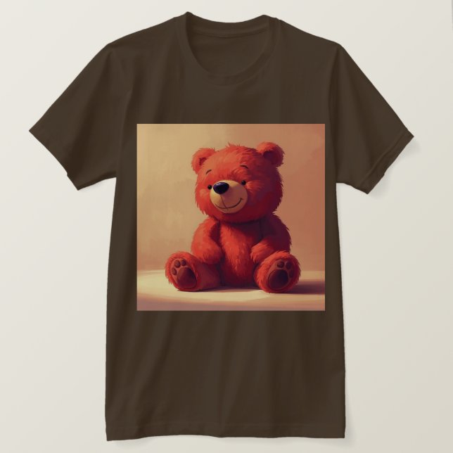 “Cute Red Teddy Bear T-Shirt for Men” (Design vorne)