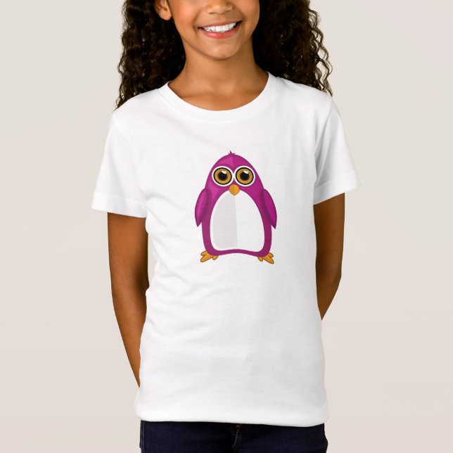 Cute Red Violet Penguin – Kawaii Cartoon Penguin T-Shirt (Vorderseite)