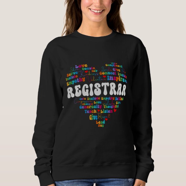 Cute Registrar Appreciation Week back to school Te Sweatshirt (Vorderseite)