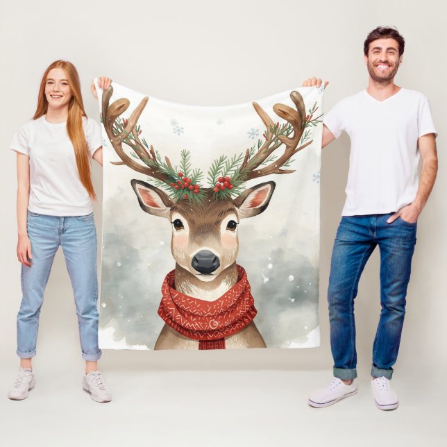 Cute Reindeer Christmas Blanket For Warm Winter Fleecedecke (Beispiel)