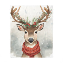 Cute Reindeer Christmas Blanket For Warm Winter