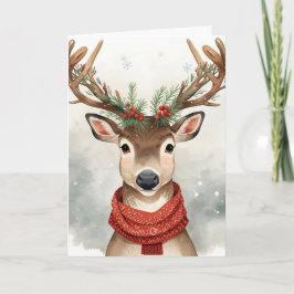 Cute Reindeer Christmas Card Karte