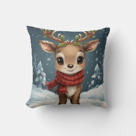 Cute reindeer Christmas for cozy living room Kissen