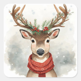 Cute Reindeer Christmas Sticker