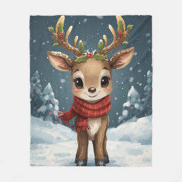 Cute reindeer christmas warm winter snuggles fleecedecke