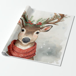Cute Reindeer Christmas Wrapping Paper Geschenkpapier