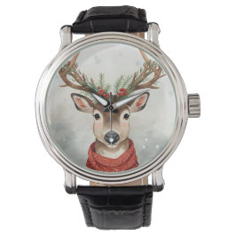 Cute Reindeer Christmas Wrist Watch Armbanduhr