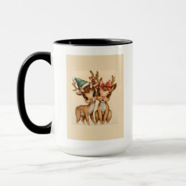 Cute Reindeer Couple Christmas Mug | Holiday Gift Tasse