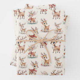 Cute  Reindeer Geschenkpapier Set