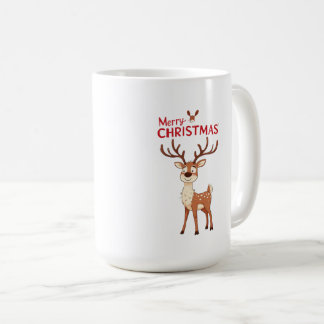 Cute Reindeer Mascot With 'I Love Christmas' Text Kaffeetasse