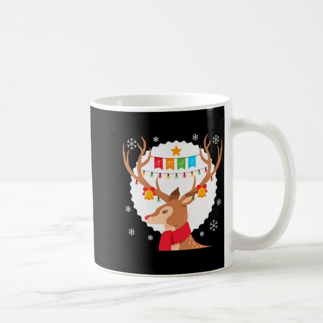 Cute Reindeer Merry Xmas Merry Christmas Happy New Kaffeetasse (Rechts)