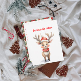 Cute reindeer Rudolph christmas wishes Postcard Feiertagskarte
