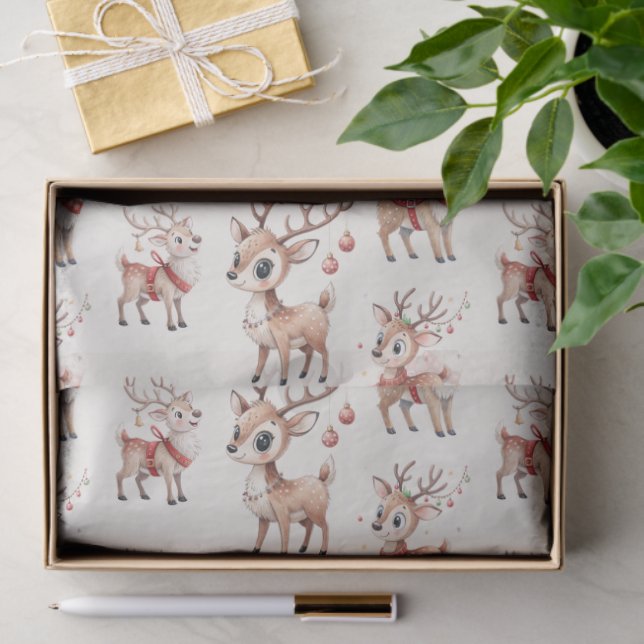 Cute  Reindeer Seidenpapier (Geschenk)