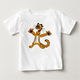 CUTE REJOICING SPOTTED BROWNISH YELLOW TIGER BABY T-SHIRT