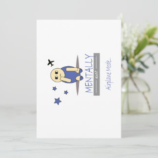 Cute Relatable Chimy Airplane Mode Greeting Card Einladung