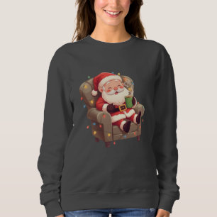 Cute Relaxing Santa Illustration – Cozy Christmas  Sweatshirt