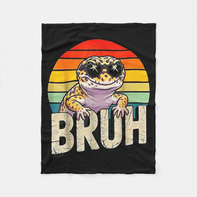 Cute Reptile Kids Boys Girls Bruh Leopard Gecko Lo Fleecedecke (Vorderseite)