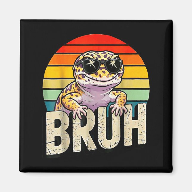 Cute Reptile Kids Boys Girls Bruh Leopard Gecko Lo Magnet (Vorne)