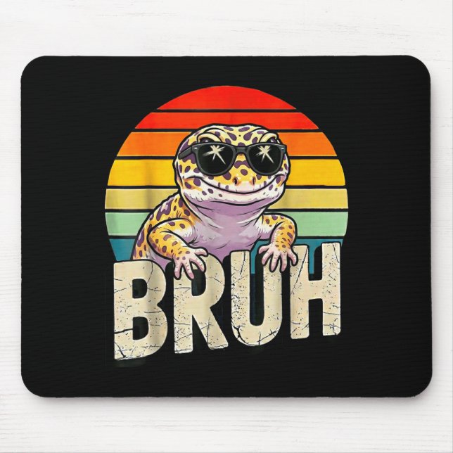 Cute Reptile Kids Boys Girls Bruh Leopard Gecko Lo Mousepad (Vorne)